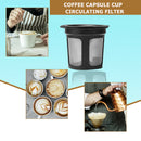 Coffee Filter Capsule Plastic Reusable Filter Cup Kitchen Gadgets (Black) A