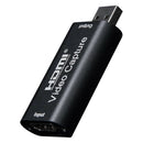 HDMI to USB Video Capture Card HD Grabber Game / Video Live Streaming Black