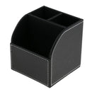Makeup Brush Eyebrow Set Case 3 Slot Cosmetic Organizer PU Leather Black
