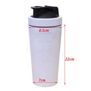 25oz White Stainless Steel Protein Mixer Blender Shaker Cup Water Bottle