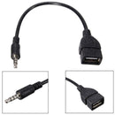 Audio AUX Jack 3.5 mm Male to USB 2.0 Type A Female Converter OTG Adapter C W9E1