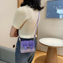 Hit Color PU Leather Crossbody Bag Women Small Shoulder Pouch (Multicolor)