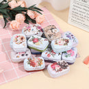 Mini Flower Tin Trinket Jewelry Coin Box Tinplate Storage Case Rectangul Sug Ew
