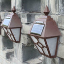 Retro Hex Solar LED Wall Lamp Waterproof Outdoor Garden Fence Light (Warm) A