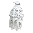 European Metal Moroccan Candle Holder Votive Candlestick Home Decor White