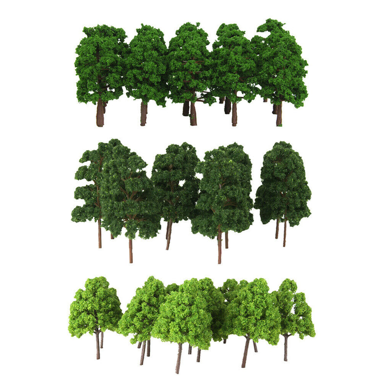 65Pcs 1:150 Green Trees Diorama Train
