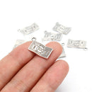 10Pcs Alloy Wave Shape Dollar Charms Pendant Finding DIY Making Jewelry  OZ