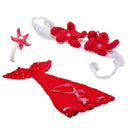 Baby Photo Props Infant Mermaid Red Crochet Knitting Costume Soft Adorable