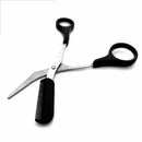 Women ladies eyebrow trimmer comb eyelash hair scissors cutter remover too lj