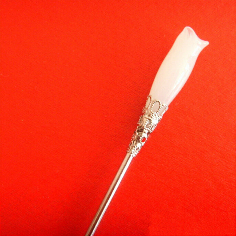 Chinese Classic Women Hairpin Hair Accessories White Jade Retro Stick 165mm Gift