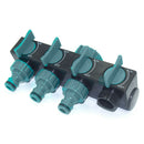 4 Way Garden Water Tap Splitter Adaptor Quick Thread Hose Pipe Connector Adapter