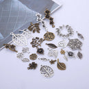 100Pcs Mix Style Leafs Flowers Connector Charms Pendant DIY Jewelry Making G Ew