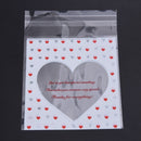 100pcs Bag TRANSPARENT heart of candy cookies gift bag