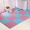 9 Pieces Interlocking Foam Mat Floor Tiles Kids Play Mats Peach Flower