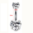 Surgical Steel Heart Zircon Navel Belly Button Ring Bar Body Piercing JewelJBTEU