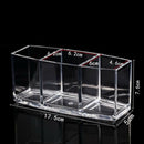 Transparent 3 Grid Acrylic Cosmetic Makeup Brush Holder Organizer Stand Disp Hn
