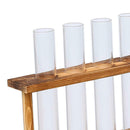 Wall Mounted Hanging Planter Test Tube Flower Vase Tabletop Glass Wood for Home