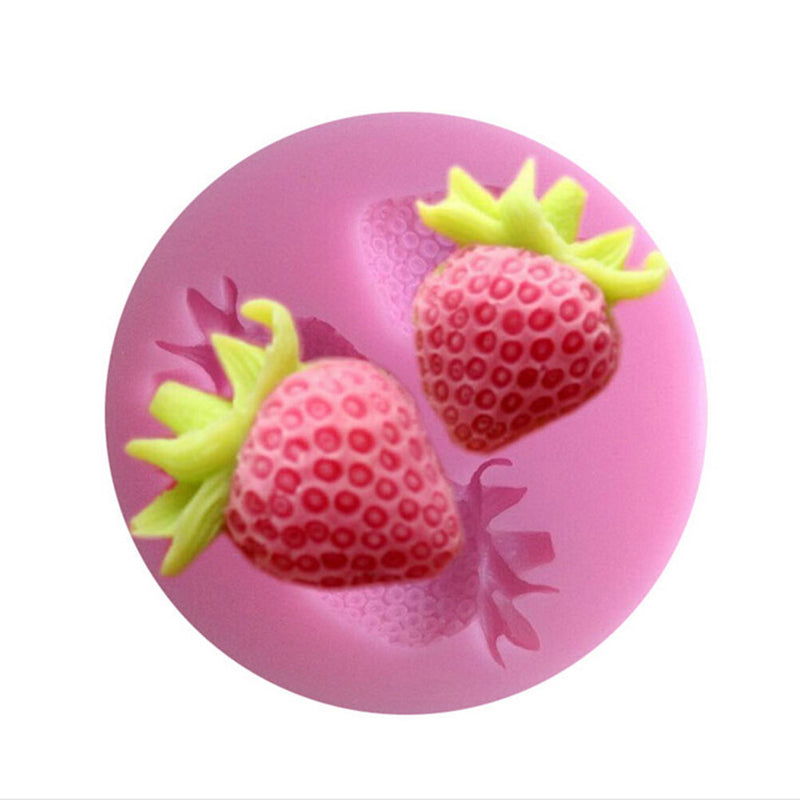 Cute Silicone Fondant Mould Cake Decorating Soap Baking Strawberry MoME