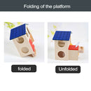 Cute 2 Layers Wooden Hamster Sleeping Grinding Pet House with Feeding Trough Del