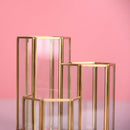 Glass Copper Hexagon Composite Pen Holder Makeup Brush Glass Box Multifunct Y2Y8