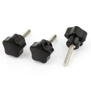3Pcs M5 Male Thread Star Shaped Plastic Head Clamping Screw on Knob Grip A8U8
