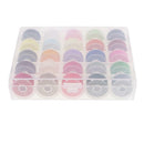 25x Bobbins and Colorful Sewing Thread with Plastic Case for Brother Singer