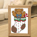 Stamped Cross Stitch Kit Printed Bear Pattern DIY Crafts for Home Ornamnets