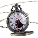 Fashion large bronze thin chain rabbit retro pocket watch retro Roman scale E5E2