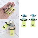Luxury Fluorescent Green Alien and UFO Stud Earrings Cute Drop Jewelry
