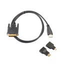 HDMI to DVI Monitor Display Cable with Micro HDMI Mini HDMI Converter