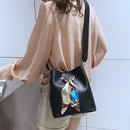 Women'S Scarf Bucket Bag Pu Leather Messenger Bag Ladies Single Shoulder Mo C2Z9