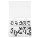500pcs/set No.3-12 10 Types Black Nickel Fishing Hooks Fishing Accessories