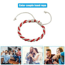 Colorful Weave Bracelet Retro Ethnic Knit Rope Bangles Jewelry Gift (Red)