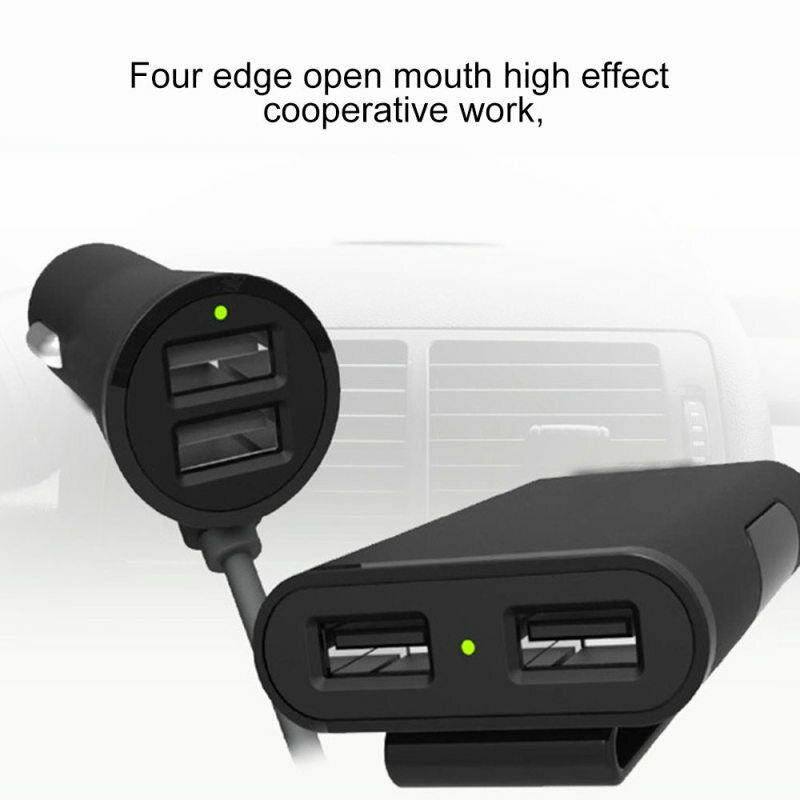 Universal In Car Auto Phone Charger Socket Adapter 4 USB Port Multi Fu SVV