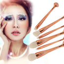 10pcs Professional Rose Red Shell Makeup Brushes White Hair Cosmetic Tool