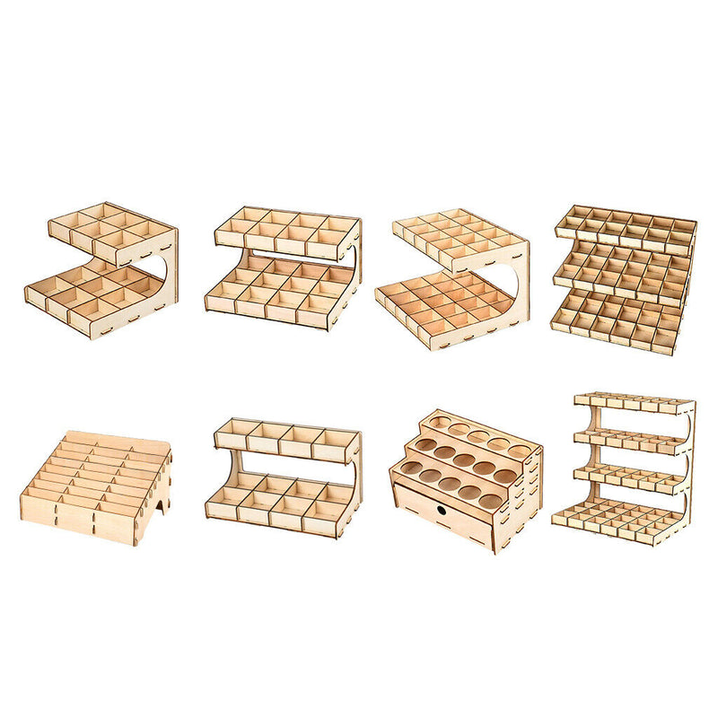 DIY Wooden Paint Rack Ink Storage Organizer 2-layer 12-grid