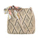 Silk Decor Shoulder Handbags Straw Women Top-handle Shopping Totes (Beige) A