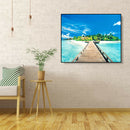 Painting By Numbers Kit DIY Quiet Beach Hand Painted Canvas Oil Art Picture