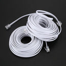 40Ft 12M RJ11 6P2C Telephone Phone Modem Cord Cable White 2pcs T6S2