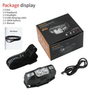 LED Rechargeable Motion Sensor Headlamp, White & Red LEDs Mini Headlight Camping