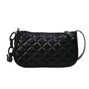 Fashion Lattice Pattern Women Handbag Chain Shoulder Underarm Bag (Black)