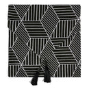 Modern Nordic Style Geometric Pattern Linen Table Runner (Black Stereo)