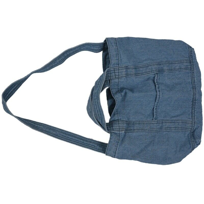 Denim Slouch Bag Casual Jean Fabric Handbag Leisure Korean Style Fashion Ja X1Y5