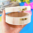 1PC Boutique Gift Wooden Box Jewerly Storage Gift Box Storage Wooden Round3C
