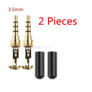 2 Pack 3.5mm Socket Converter Male Heads DIY Earphone Repair for Headphone