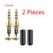 2 Pack 3.5mm Socket Converter Male Heads DIY Earphone Repair for Headphone