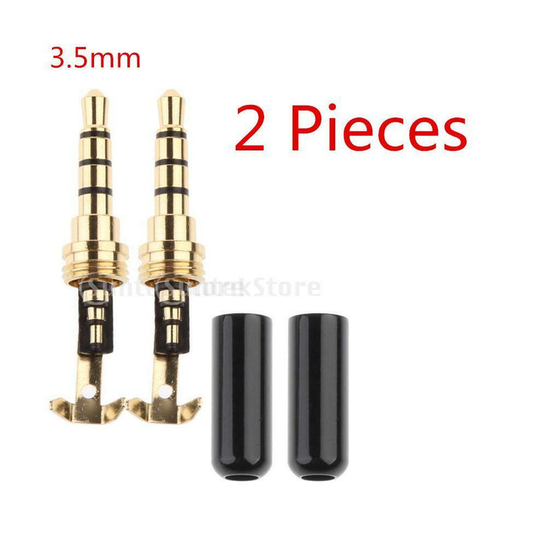 2 Pack 3.5mm Socket Converter Male Heads DIY Earphone Repair for Headphone