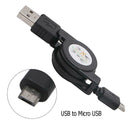 5pcs Micro USB to USB 2.0 Retractable Data Sync Charger Charging Cable Wire