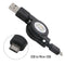 5pcs Micro USB to USB 2.0 Retractable Data Sync Charger Charging Cable Wire