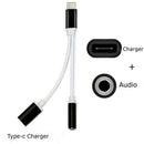 Black USB TYPE-C to 3.5 audio cable TYPE-C headset cable TYPE-C phone charg